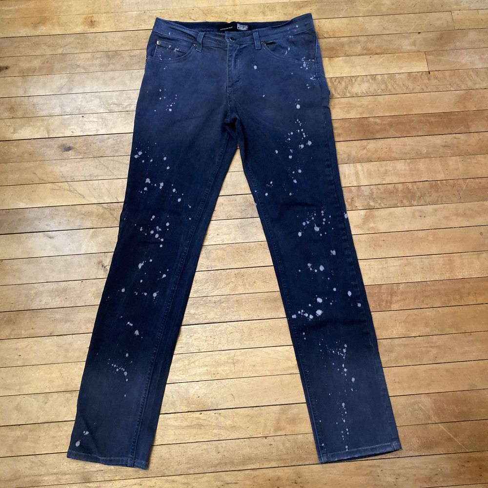 Rustic Dime Men’s Jeans Size 30 Tapered Fit Mid Rise Stretch Black Spotted